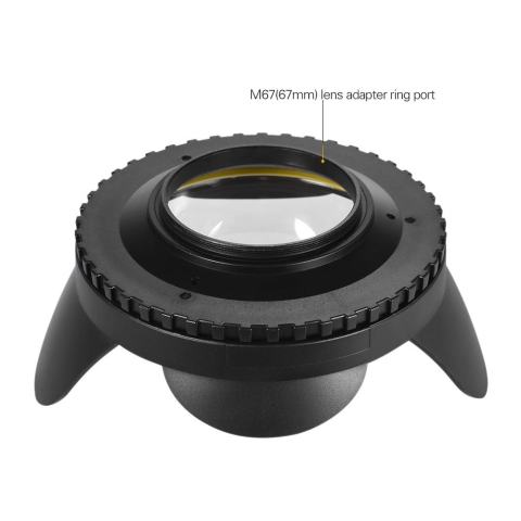 Meikon Di Bawah Air Kamera 200 Mm Fisheye Lebar Sudut Lensa Kubah Port Kasus Bayangan Sarung 60 M/197ft Anti-Air 67 MM Sepanjang Adaptor untuk Perumahan Menyelam Kamera-Internasional 5