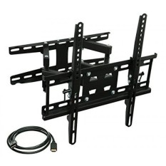 Mount-It! Articulating TV Wall Mount Corner Bracket, VESA 400 x 400 Compatible, Stable Dual Arm Full Motion, Swivel, Tilt Fits 32, 37, 40, 42, 47, 50 Inch TVs, 115 Lbs Capacity With HDMI Cable Black - intl