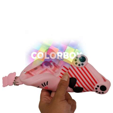 MR Soft Case 3D Oppo A37 Neo 9 Pink Cat Red Horizontal Line / Silikon 3D Oppo Neo 9 / Softcase Kartun / Jelly Case / Case Hp Unik / Casing Silicone Oppo Neo 9 - Kucing Pink 2