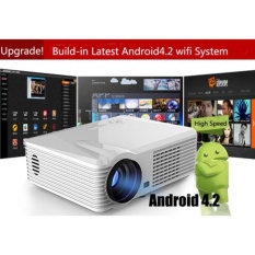 Baru Tiba 3D Cinema Wireless Home Theater Multimedia Android TV HDMI USB LCD LED Proyektor + HDMI Cable Pengiriman Gratis -Intl
