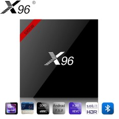 BARU Asli X96 Android 7.1 Smart TV BOX Amlogic S905W Quad Core HD2.0 4 K * 2 K 1g /8g 2g/16g dengan Koneksi Bluetooth + IR Kabel Steker INGGRIS-Internasional