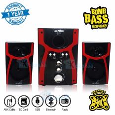 Niko Slank Speaker Super Woofer Bomb Bass Technology Pengeras Suara + Bluetooth NK-S1Bx - Merah