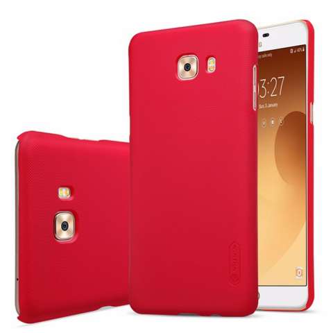 Nillkin For Samsung Galaxy C9 Pro Super Frosted Shield Hard Case Original - Merah + Gratis