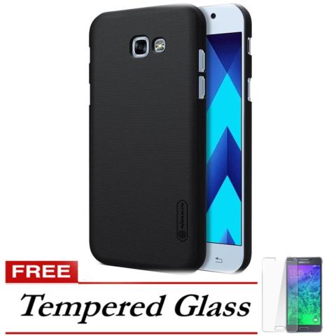 Nillkin Frosted Hard Case Samsung Galaxy A7 2017 – Hitam + FREE Tempered Glass