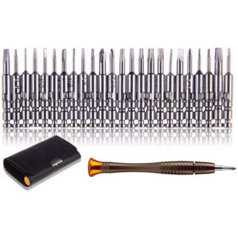 Obeng Reparasi Torx Set 25 in 1 Tool Kit untuk iPhone 4/5/6/6 Plus Screwdriver for Smartphone Gadget Handphone Komputer Set Perkakas Peralatan Teknik Repair Hand Tools 25in1 Stainless Steel Anti Karat Serbaguna Multifungsi - Hitam 5
