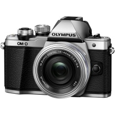 Olympus Kamera Mirrorless OM-D E-M10 Mark 2 + Lensa 14-42mm + 45mm - 16MP OMD + Memory Sandisk 16 GB + LCD Screen Guard - Grey