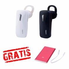 Oppo Original Headset Bluetooth 4.1 Earphone Build-in Mic Handfree Free Power Bank Slim