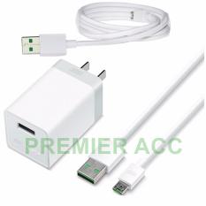 OPPO VOOC Travel Charger Adapter 7PIN Micro USB Kabel 5V-4A Untuk OPPO R9/R9 PLUS - Putih