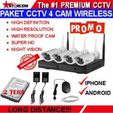 PAKET CCTV WIRELESS 4 IP CAMERA 1.3 MEGAPIXEL IP KAMERA SUPER HD + HARDISK 2 TERA SIAP PAKAI TERMURAH