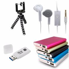 Paket Hemat Tripod Mini Gorilla+Handsfree Samsung+Power Bank Slim+Flashdisk Toshiba 16GB