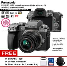 Panasonic DMC-G7K Silver - Kamera Mirrorless G7 WiFi 4K 16MP + Lumix G Vario 14-42mm/ F3.5-5.6 II ASPH (Garansi Resmi) + Screen Protector + SanDisk 16GB + Filter 46mm + Camera Bag