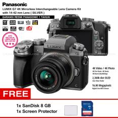 Panasonic DMC-G7K Silver - Kamera Mirrorless G7 WiFi 4K 16MP + Lumix G Vario 14-42mm/ F3.5-5.6 II ASPH (Garansi Resmi Panasonic 1th) + Screen Protector + SanDisk 8gb