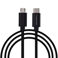 POFAN 1 M 3A Output Aluminium Alloy TYPE C untuk Micro USB Transfer Data Pengisian Kabel Data, untuk Galaxy, Huawei, Xiaomi, LG, HTC dan Ponsel Cerdas Lainnya, Perangkat Isi Ulang (Hitam) -Intl
