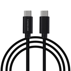 POFAN 1 M 3A Output Aluminium Paduan Tipe-c C Transfer Data Pengisian Kabel Data, untuk Galaxy, Huawei, Xiaomi, LG, HTC dan Ponsel Cerdas Lainnya, Perangkat Isi Ulang (Hitam) -Intl