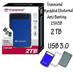 Promo Sale!! Transcend Storejet Harddisk Eksternal Antishock / Tahan Banting 25H3B 2TB - Biru