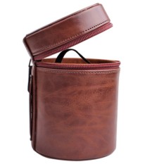 Protective Lens Case Bag Cover for Canon Nikon Sony Fuji PentaxPanasonic DSLR Universal Camera Lenses PU Leather Pouch(Coffee) - intl