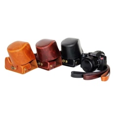 PU Leather Camera Case Bag Cover with Hollow Design for Leica V-LUXBlack(Camera Not Included)