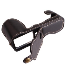 PU Leather Cover Tas Kamera Bottom Case Half Body Set Cover ForFujiFilm Fuji X-A3 XA3 XA10 X-A10 dengan Bukaan Bawah -Intl