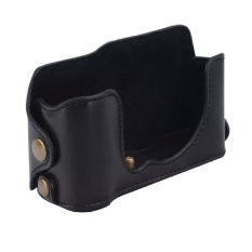 PU Leather Half Camera Case Bag Cover with Hollow Design forFujifilm XM1/XA1/XA2/XA3 Black(Camera Not Included)