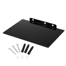 Q-08 TV Set Top Box Wall Mount for 16 Inch Digital & Satellite Television STB Up to 22lbs Aluminum Shelf Glass Seat Stand Holder VESA Standard for DVD TV Receiver AV Router Remote Control Discs - intl