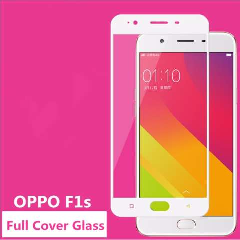QC Tempered Glass Full White For Oppo F1S Selfie Expert / A59 Anti Gores Kaca /