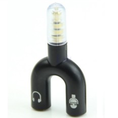 Universal Audio Splitter Shape U 3.5mm ke Headphone & Mic - Hitam