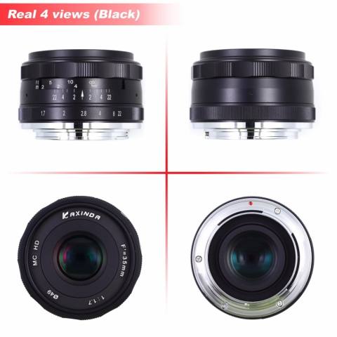 Roolad Kaxinda 35 Mm F/1.7 Bukaan Apertur Manual Fokus Lensa untuk Olympus M43 Panasonic Xiaoyi Digital Mirrorless Kamera em EP PL GX Hitam Perak-Internasional 2