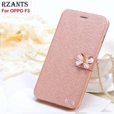 Rzants untuk F3 Mewah Slim【Butterfly】with Stand Magnetik Flip Case Cover untuk OPPO F3-Intl