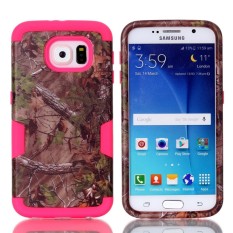 S7 Sarung Case. Samsung Galaksi S7 Case Bunga-bunga Pola Kombo Hybridhigh Dampak Lembut TPU Keras Buah Anti Guncangan Case Sarung untuk Samsung Galaksi S7.Hot merah Muda-Internasional