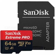 Sandisk MicroSD Extreme Pro A1 V30 UHS-1 (100MB/s) - SDSQXCG-064G - Black / Hitam Memori Kapasitas Besar Dengan Kecepatan Transfer Tinggi Berkualitas Original