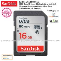 SanDisk Ultra SDHC Card 16GB Class 10 Speed 80MB/s Silver Original for DSLR Mirrorless , Camcorder Canon Nikon Sony Fujifilm Panasonic Samsung