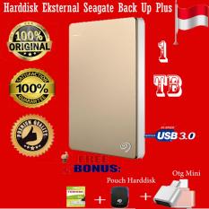 Seagate Backup Plus Slim 1TB - HDD - HD - Hardisk External 2.5 - Gold + Gratis Flashdisk 16Gb Toshiba 2.0 + Pouch Harddisk + Otg Mini Reader