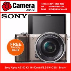 Sony Alpha A5100 Kit 16-50mm - Brown +FREE 8GB - Kamera Mirrorless