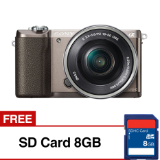 Sony Alpha a5100Kamera Digital Mirrorless - Lensa 16-50mm - 24.3 MP - Coklat+ Gratis SD Card8GB