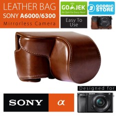Sony Alpha A6000 / A6300 Leather Bag / Case / Tas Kulit Kamera Mirrorless - Coklat Tua
