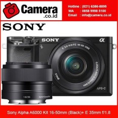 Sony Alpha A6000 Kit 16-50mm + E35mm F1.8 Kamera mirrorless - Black