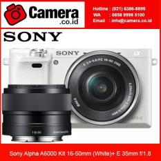Sony Alpha A6000 Kit 16-50mm + E35mm F1.8 Kamera mirrorless - White