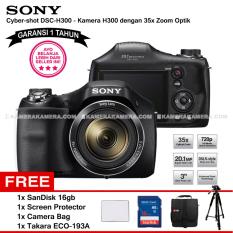 SONY Cyber-shot DSC-H300 Digital Camera H300 (Garansi 1th) 20.1MP 35x Zoom + SanDisk 16gb + Screen Protector + Camera Bag + Takara ECO-193A