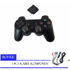 Sony Stick PlayStation 2 Wireless PS2 Controller (Black) free Kabel Komponen Spirit
