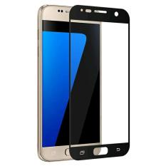 Tempered Glass Samsung S7 Flat 3D Warna Full Cover - Hitam