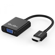 TICTID QH-A04V HDMI TO VGA Adapter (Pria untuk WANITA) untuk Komputer, Desktop, Laptop, PC, Monitor, Proyektor, HDTV, Chromebook dan Lainnya-Intl