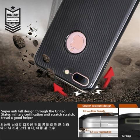 TPU Carbon Case Black Only for Samsung S7 Edge Softcase TPU - Hitam 3
