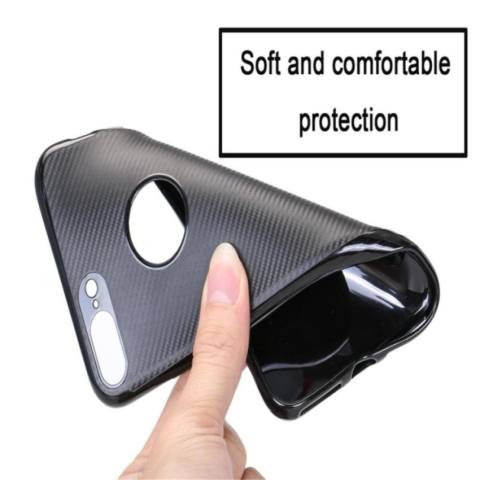 TPU Carbon Case Black Only for Samsung S7 Edge Softcase TPU - Hitam 1
