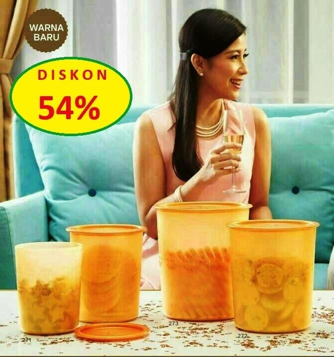 Tupperware Mosaic Canister Set Toples Kecil Sedang Besar