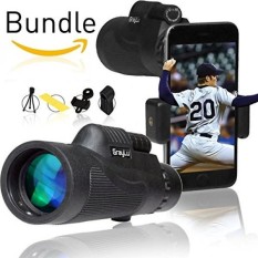 Ultra HD Monocular Scope by GrayLu -- Compact with Phone Adapter and Tripod Bundle -- 12x50, High Power, Zoom, Dual Focus, Universal Mount, Monoscope Lens, Best Kids Telescope, Monoculars for Adults