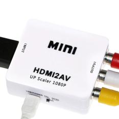 Unique HDMI to AV Scaler Adapter Kotak Video HD Video Converter HDMI ke RCA AV / CVSB L / R Video Dukungan 1080P HDMI2AV NTSC PAL Output