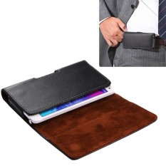 Universal Horizontal Style Genuine Leather Case / Waist Bag With Back Splint For Samsung Galaxy Note5 and Note4 / S6 Edge+ / A8, IPhone 6 and 6SS Plus(Black) - intl