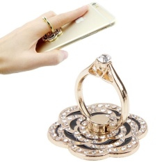 Universal Rotatable Berlian Bertatahkan Cincin Logam Emas Holder/Mobil Cincin Gantung untuk IPhone/IPad/Samsung/HTC /Nokia/LG Mobile Phone-Intl