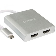 USB C to Dual HDMI Adapter 4K,FEMORO Type C USB 3.1 to HDMI Adapter (Thunderbolt 3 Compatible) for Dell,HP,Galaxy S8/S8 Plus,Macbook Pro 2017/2016,and Chromebook Pixel etc - intl