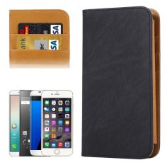 Dompet Gaya Case Kulit Horisontal Flip dengan Bingkai Foto dan Slot Kartu dan Dompet dan Lanyard untuk Samsung Galaxy S7 EDGE/IPhone 6 Plus dan 6 S Plus/Huawei Mate 8 (Hitam) -Intl